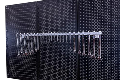OmniWall Dual Set Wrench Organizer Metal Pegboard Organization System - White - color: White