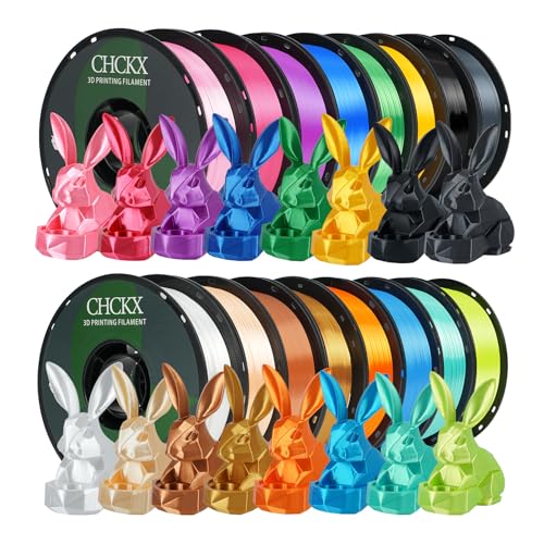 16 Pack Silk PLA 3D Printer Filament Bundle, 1 kg Spool(2.2lbs) - color: 1kg*16 Silk Monochrome Pla