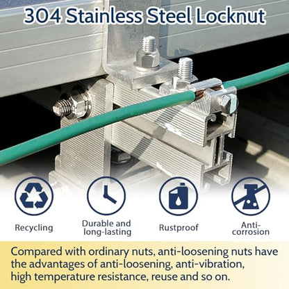 7/16-14 Lock Nut, 30Pcs Stainless Steel Nylock Insert Locking Nuts - size: 7/16"-14, 30 Pack