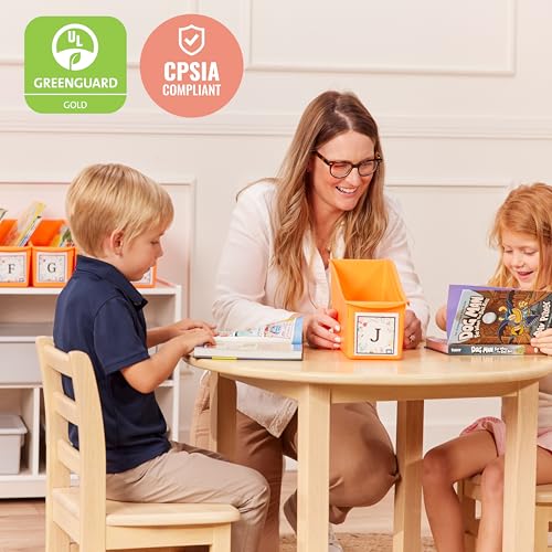 ECR4Kids Linking Storage Book Bins, Interlocking, 10-Piece, Neon Orange - color: Neon Orange