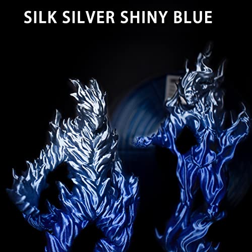 PLA 3D Printer Filament, PLA Filament Silk Silver Shiny Blue PLA Filament 1.75mm +/- 0.02mm, 3D Printing Filament 1kg/2.2lbs - color: Silk Shiny Blue Silver