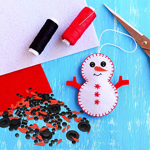 300 Pcs Christmas Snowman Ornament Set, Carrot Nose Black Hats Eyes Buttons
