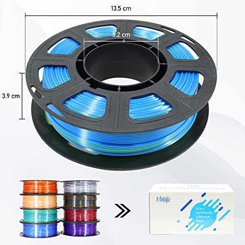 BBLIFE Dual Color Silk PLA Filament, 1.75mm Bicolor PLA 3D Printer Filament - color: Purple/Gold, White/Red/Black, Purple/Blue, Red/Gold, Green/Blue, Yellow/Pink