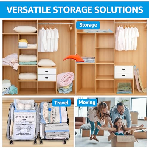 BoxLegend Vacuum Storage Bags with Hand Pump 6 Large 23.6’’x31.5’’ Thickened Vacuum Seal Bags for Clothing Coat Bedding Quilt Blanket Pillow Comforters - size: 6 Large - Hand Pump