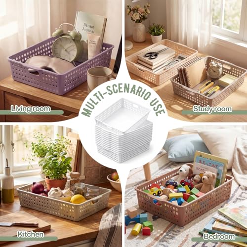 Geetery 12 Pack Classroom Storage Baskets with Handle,Terrazzo Color - color: Terrazzo Color