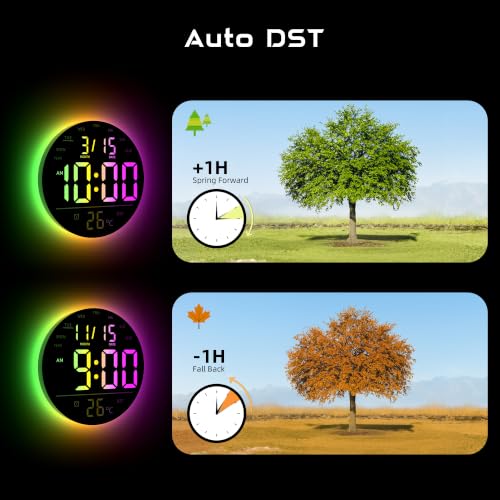 EASYERA 10" Large Digital Wall Clock with Remote Control - size: 10 inches