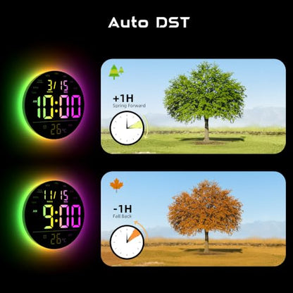 EASYERA 10" Large Digital Wall Clock with Remote Control - size: 10 inches