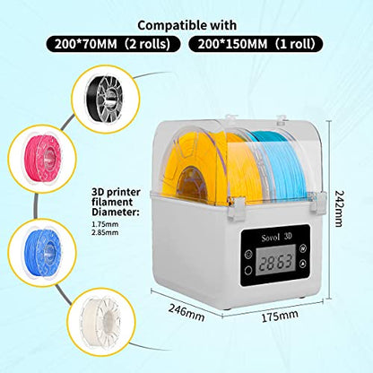 Sovol Filament Dryer 2026, SH01 Filament Dehydrator 3D Printer Spool Holder - color: White, size: 2 KG