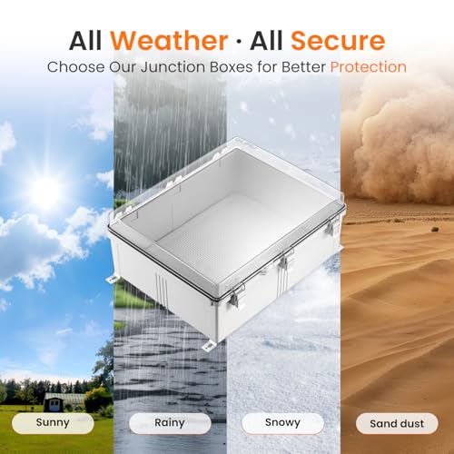 QILIPSU Outdoor Electrical Box Waterproof Junction Box 20"x16.1"x7.9" - color: Clear, size: 20"x16.1"x7.9"