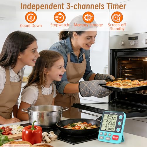 Digital Dual Kitchen Timer, Multi-Channel Magnetic Countdown for Cooking - size: YS318 Blue