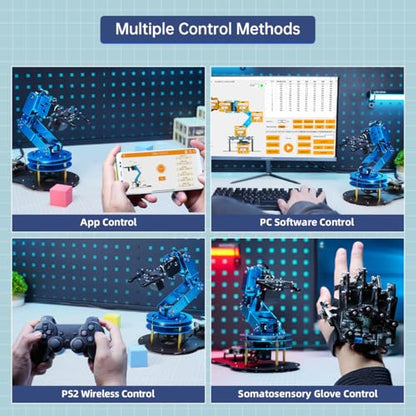 Robotic Arm for Arduino AI Vision & Voice Interaction 6DOF Serial Bus Servo Smart Robot Arm, STEM Project Educational Robot & Engineering Kits, Science/Coding/Programming Set, LeArm AI Advanced Kit