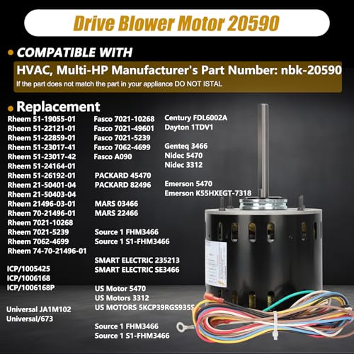 20590 Furnace Air Handler Blower Motor