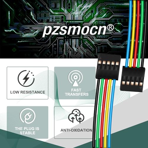 8Sets/56Pcs 24AWG 20cm Dupont 2.54mm 5Pin Black F-F Header Cable - size: 5-Pin, style: Female to Female