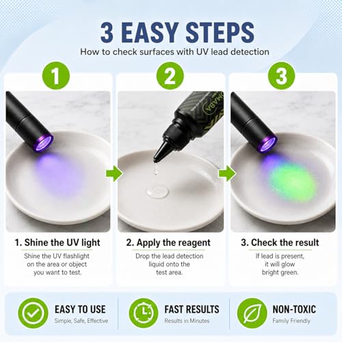 Lead Test Kit –, 1 Bottle Testing Liquid + Free Lab Analysis, Fast Results at HomeAll-in-One Lead Detection for Dishes, Paint & Toys.