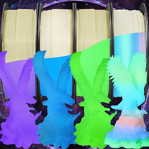 BLIFE Glow in the Dark PLA Filament,1.75mm Glow PLA 3D Printer Filament - color: Glow in Dark: Green, Purple, Blue, Rainbow