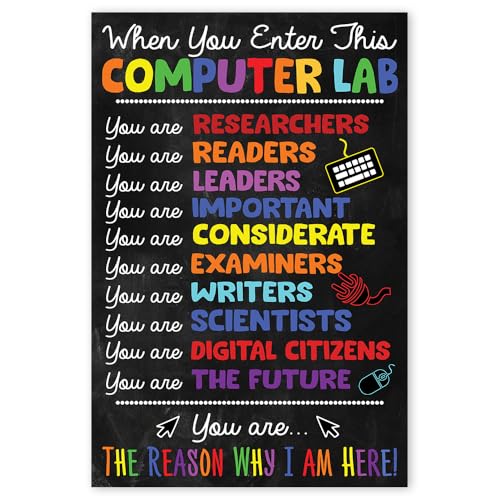When You Enter Computer Class Poster, 16x24, Classroom Decor, No Frame - color: PC3