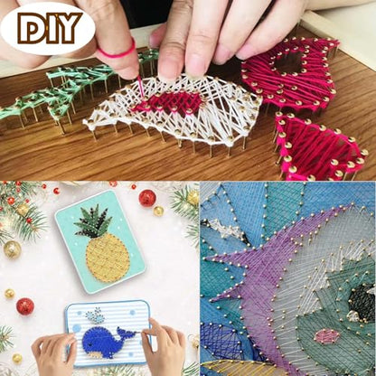 newlng 500pcs Small Nail Round Head Tiny Nails String Art Nails Hand-Made Hardware Accessories Fasteners Mini Nail 1.5mm X 25mm/0.06"X1"(DXL) Silver - color: Silvery1.5*25mm