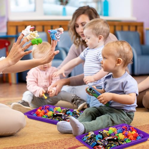 Maitys 24 Pcs Plastic Art Tray 11x8.7x1 Inch Activity Craft Tray,Purple - color: Purple
