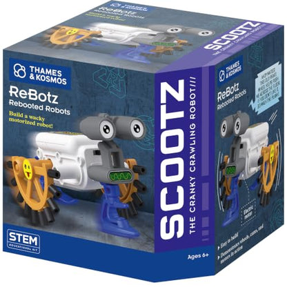 Thames & Kosmos ReBotz: Scootz – The Cranky Crawling Robot | Build a Wacky Motorized Robot! | Collect All 4 | Combine to Make New Robotic Creations | Great Stocking Stuffer, Easter Basket Goodie - style: Scootz - The Cranky Crawling Robot