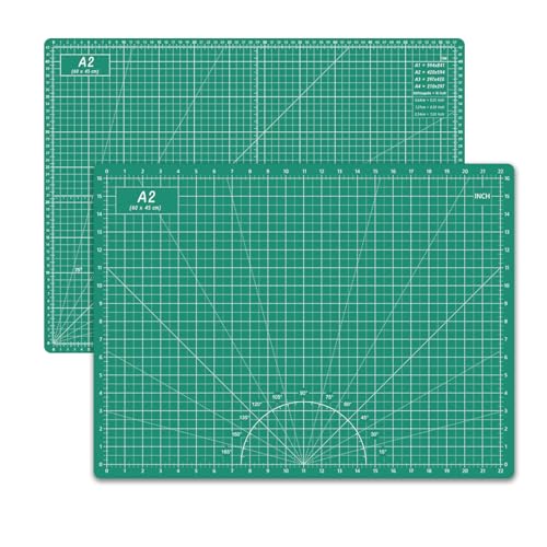 Headley Tools Thickened 18 x 24 Inch Self Healing Sewing Cutting Mat, A2 Rotary Cutting Sewing Mat for Crafts, Double Sided 5-Ply Table Cutting Board for Fabric Quilting Leather Hobby, (Green) - color: Dark Green, size: 23.6"L x 17.7"W