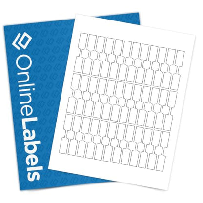 OnlineLabels 0.5" x 2.75" Labels - Removable White Matte - 10 Sheets - size: 10 Sheet Pack