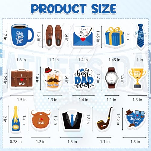 300Pcs Father's Day Foam Stickers, Cute Beard Tie Dad Foam Sticker Self Adhesive Fathers Day Stickers for Father's Day DIY Arts Crafts Party Favors School Activity Reward - style: Father's Day