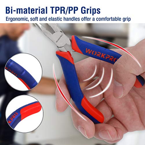 WORKPRO 6-piece Mini Pliers Set with Pouch - color: Blue