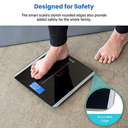 Etekcity Smart Digital Bathroom Scale for Body Weight and BMI, Black - color: Black, size: 11.0 x 11.0 inches