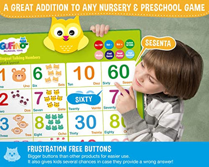 Bilingual Learning Toys - Spanish Number Toys for Toddlers 1-3 - color: Numbers & Shapes Green