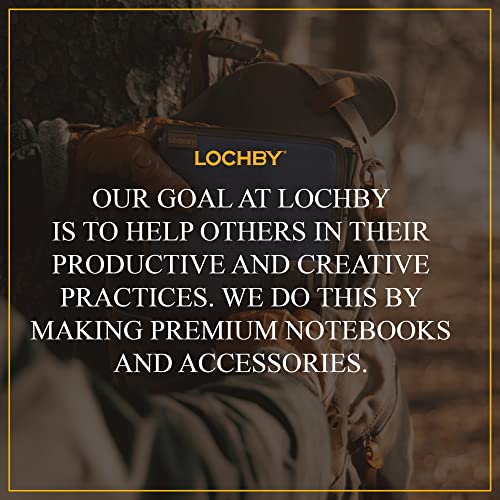 LOCHBY® Field Journal | Planner Cover | Water Resistant Waxed Canvas | Pen Loop | Included Tomoe River Notebook | Perfect for Travel, Art, Bullet Journal - color: Navy, size: A5 Hook