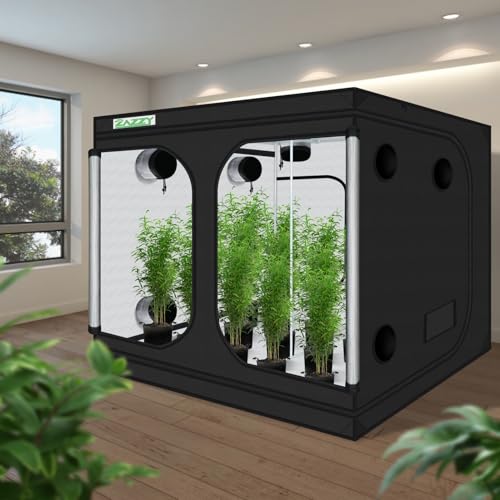 zazzy 8x8 Large Grow Tent 96"x96"x78" High Reflective Mylar Growing Tent - size: 96"x96"x78"
