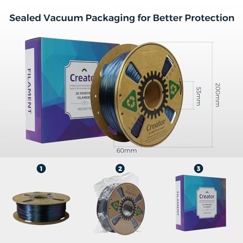 Creator PETG Filament 1.75mm, High Speed 3D Printer Filament 1KG for Max 500mm/s Fast Printing, Burnt Titanium Color Changing Filament, Tough Chameleon 3D Printing Filament (Burnt Titanium) - color: Hs Petg Burnt Titanium