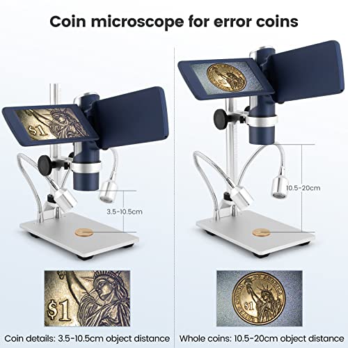 Andonstar AD203S HDMI Digital Microscope with Metal Stand - color: Navy(HDMI)+Pro Bracket, Slides
