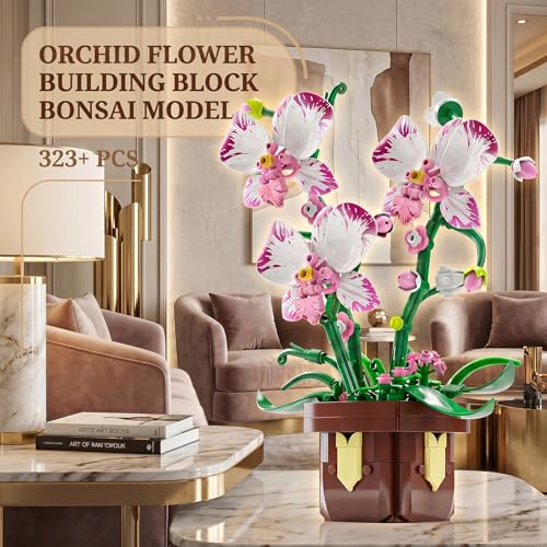 Botanicals Orchid Artificial Flowers Building Set - color: Blush Pink