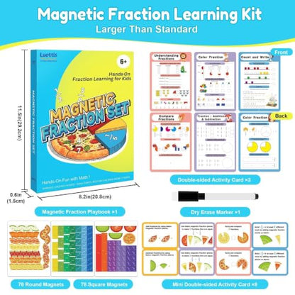 Larger 11.5" Magnetic Fraction Playbook - Montessori Math Manipulatives