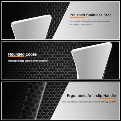Professional 3D Printer Tool,Upgraded Metal 3D Printer Model Stripping Scraper with Comfort Grip - Polished Stainless Steel Blade for Safe Removal, Scratch-Resistant Printing Accessories (Black)