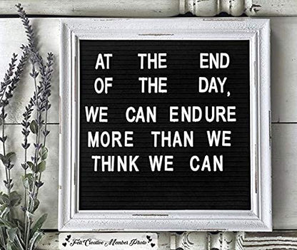 Black Felt Letter Board Baby Announcement Sign with Rustic Wood White Frame - Rustic Farmhouse Letter Board Sign with Stand - 10x10 Felt Board Changeable Message Board with 350 Letter Set - color: Black, size: 10x10 inches