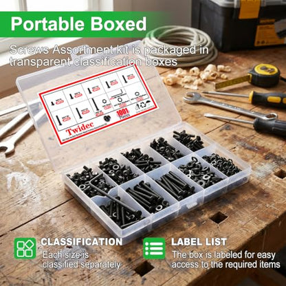 Twidec/1001PCS M3 Screws Assortment Kit,Hex Socket Button Head Screws - color: 1001PCS