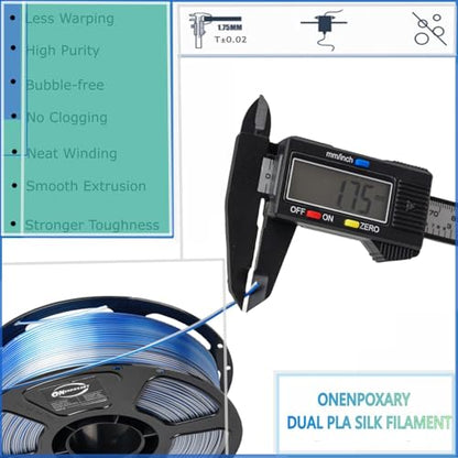 Dual Color Silk PLA 4KG 1.75mm 3D Printer Filament 4D-2 - color: Pla-(1kg*4 Dual Shiny Bluepink+bluegreen+bluesilver+rosegreen)