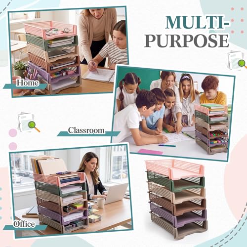 Geetery Turn in Trays Classroom, Terrazzo Color, Set of 12 - color: Terrazzo Color
