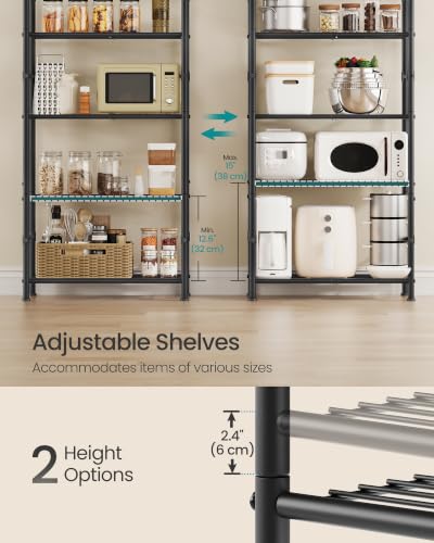 SONGMICS 5-Tier Shelving Unit, Steel Wire Storage Rack - size: 23.6"W, style: 5-Tier