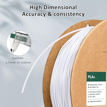 eSUN PLA+ Filament 1.75mm Cold White 1KG, PLA Plus 3D Printer Filament - color: 1kg-cold White
