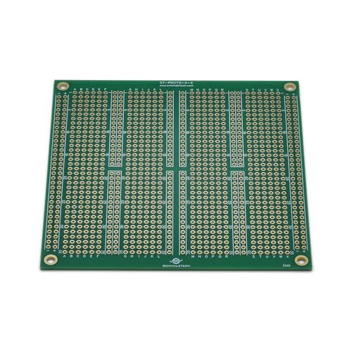 Double Sided ENIG Protoboard, Solderable Breadboard, Electronic Circuit Board for DIY Prototype Circuit, FR4, Plated Through Hole Solder Prototype Board, ST-Proto (4" x 4") - style: 4" x 4"