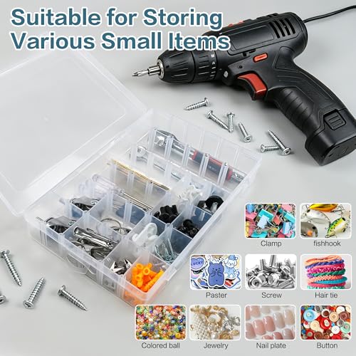 DILIBRA 2 Pack 36 Grids Large Plastic Organizer Box with Adjustable Divider - size: 2 Pack 72 Grids
