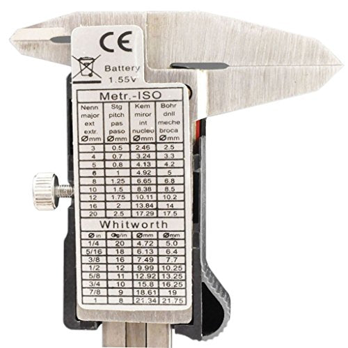 iKKEGOL Precision 100mm 4 Inch Digital Electronic Gauge Stainless Steel Vernier Caliper Micrometer (Small)