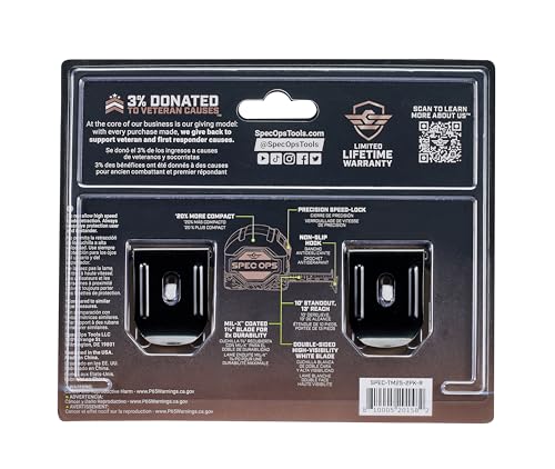 Spec Ops Tools Tape Measure for Measuring & Layout, 1 1/8" Double-Sided Blade and Military-Grade Composite Case, 25 Foot (2) (Retail) - size: 25' (2) (Retail)