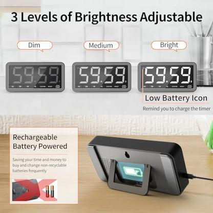 VOCOO Large 7.8" Digital Timer, Magnetic LED Timer for Kitchen & Classroom - color: Space Grey