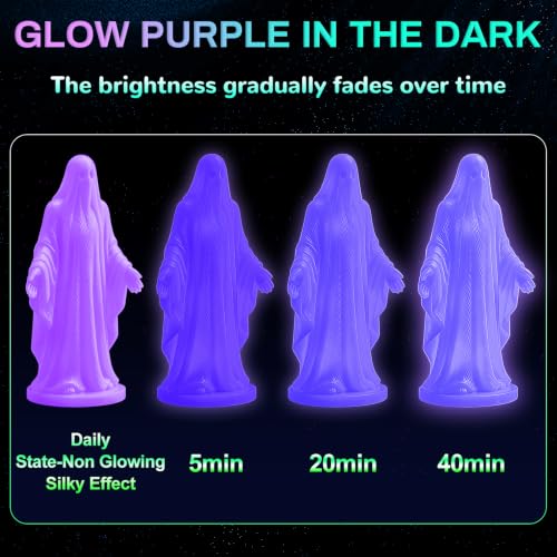 PLA+ 3D Printer Filament, Glow in The Dark Filament 1.75mm, Long-Lasting Glow & High-Brightness, Luminous Purple Bright 3D Printing Filament for Most 3D Printer - 1kg Spool(Glow Purple) - color: Purple