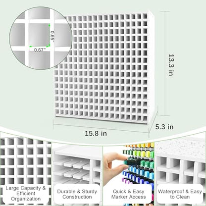 Marker Organizer, 270-Slot Marker Holder with Adjustable Dividers - size: 270 Holes