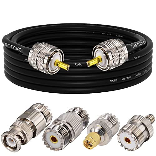 RG58 Coaxial Cable 13FT, PL259 Male Cable + SO239 Adapter 4-Pack - color: Ham Radio Go-Kit, size: 13ft